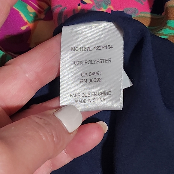 DALIA Dress Size 10 Floral Feminine Long Sleeve Midi Romantic Tropical Vacation - Picture 11 of 13